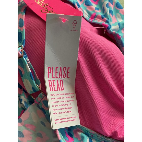 Lilly Pulitzer Delphie One Piece Swimsuit Blue Ibiza Hottie Dottie Ruffle 16 NEW - Picture 12 of 14